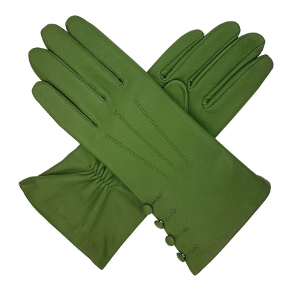 Women's Button-Cuff Leather Gloves