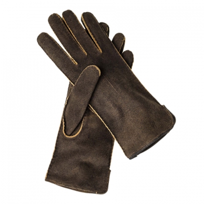 Women's Suede Contrast-Edge Gloves