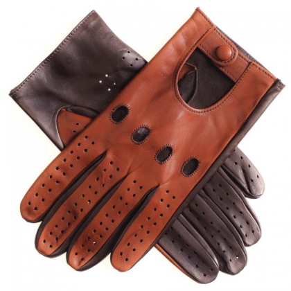 Men's Two-Tone Leather Driving Gloves