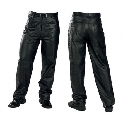 Men's Classic Relaxed Fit Leather Pants