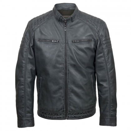Men's Quilted Leather Jacket