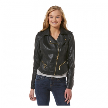 Women’s Black Leather Biker Jacket