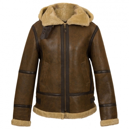Women’s Brown Shearling Aviator Jacket