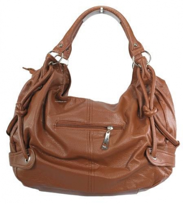 Tan Knotted-Strap Hobo Bag