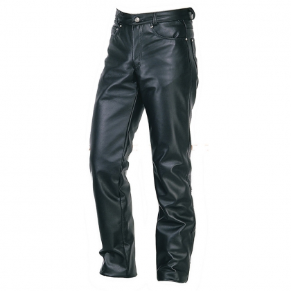 Men's Classic Straight Leg Leather Pants