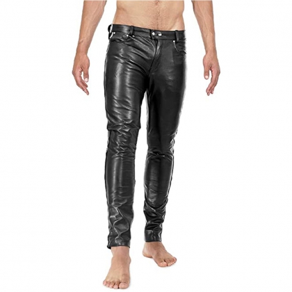 Men's Slim Fit Leather Pant 