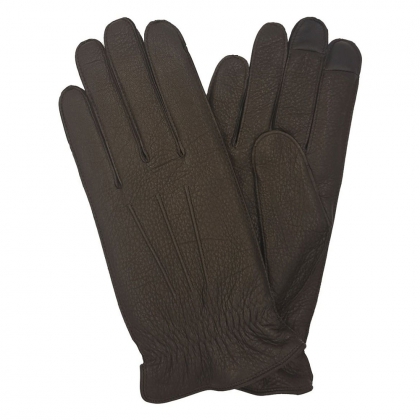 Men's Textured Touchscreen Leather Gloves