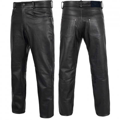 Men's Classic Straight Fit Leather Trousers
