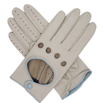 Women's Cream Leather Driving Gloves