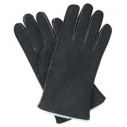 Men's Shearling-Lined Suede Gloves